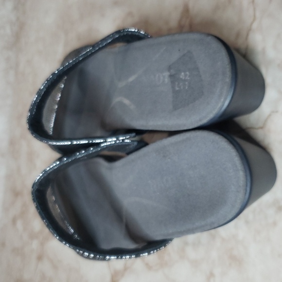 Naot Women's Dark Gray Silver Metallic Slide Sandals Size 11 - Picture 5 of 7